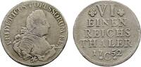 Brandenburg-Preußen 1/6 Taler 1752 C, Kleve Friedrich II. 1740-1786 F-VF