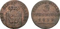 Brandenburg-Preußen Cu 3 Pfennig 1839 D Friedrich Wilhelm III. 1797-1840 VF
