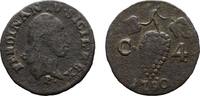 Italien-Neapel und Sizilien Cu 4 Cavalli Ferdinand IV. 1759-1799-1805 -