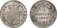 Bayern 6 Kreuzer 1850 Maximilian II. 1848-1864 VF-