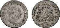 Bayern Kreuzer 1807 Maximilian I. Joseph 1806-1825 Schrötlingsfehler, VF