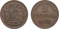 Bayern Cu 2 Pfennig 1863 Maximilian II. 1848-1864 EF