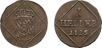 Bayern Cu Heller 1825 Maximilian I. Joseph 1806-1825 VF+