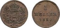 Bayern Cu Heller 1854 Maximilian II. 1848-1864 Winz. Schrötlingsfehler, EF