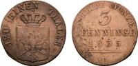 Brandenburg-Preußen Cu 3 Pfennig 1835 D Friedrich Wilhelm III. 1797-1840 Sehr selten. VF-