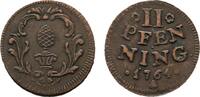 Augsburg, Stadt Cu 2 Pfennig 1764 VF