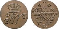 Brandenburg-Preußen Cu Schilling 1797 E, Königsberg Friedrich Wilhelm II. 1786-1797 Fast vorzüglich