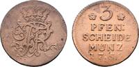 Brandenburg-Preußen Cu 3 Pfennig 1752 A, Berlin Friedrich II. 1740-1786 Kl. Prägeschwäche, VF