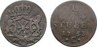 Brandenburg-Preußen Cu 1/4 Stüber 1753 C, Kleve Friedrich II. 1740-1786 F-VF