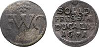 Brandenburg-Preußen Schilling 1671 Königsberg Friedrich Wilhelm 1640-1688 VF