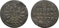 Brandenburg-Preußen 6 Pfennig 1676 CS Berlin Friedrich Wilhelm 1640-1688 Schrötlingsfehler, VF / VF-