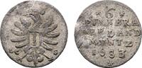 Brandenburg-Preußen 6 Pfennig 1683 LCS Berlin Friedrich Wilhelm 1640-1688 Seltener Jahrgang. Druckstelle, VF