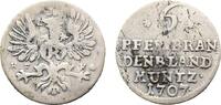 Brandenburg-Preußen 6 Pfennig 1707 HFH Magdeburg Friedrich I. 1701-1713 Kl. Prägeschwäche, VF