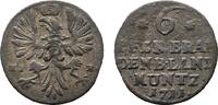 Brandenburg-Preußen 6 Pfennig 1711 HFH Magdeburg Friedrich I. 1701-1713 Rauher Schrötling, VF