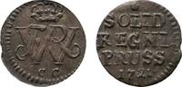 Brandenburg-Preußen Schilling 1721 CG Königsberg Friedrich Wilhelm I. 1713-1740 Kl. Schrötlingsfehler am Rand, VF+