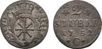Brandenburg-Preußen 2 Stüber 1752 C, Kleve Friedrich II. 1740-1786 VF