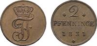 Mecklenburg-Schwerin Cu 2 Pfennig 1831 Friedrich Franz I. 1785-1837 Vorz... 51.96 US$  +  57.74 US$ shipping