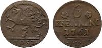 Mecklenburg-Rostock, Stadt Cu 6 Pfennig 1761 IHB Winz. Schr&ouml;tlingsfehler... 51.96 US$  +  57.74 US$ shipping