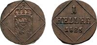 Bayern Cu Heller 1825 Maximilian I. Joseph 1806-1825 Winz. Fleck, EF