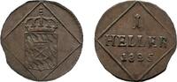 Bayern Cu Heller 1825 Maximilian I. Joseph 1806-1825 Kl. Zainende, VF-EF