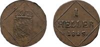 Bayern Cu Heller 1825 Maximilian I. Joseph 1806-1825 Winz. Zainende, VF+