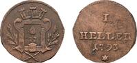 Augsburg, Stadt Cu Heller 1793 Selten. VF