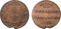 Augsburg, Stadt Cu 2 Pfennig 1762 Schrötlingsfehler am Rand, VF