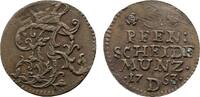 Brandenburg-Preußen Cu 3 Pfennig 1763 D, Aurich Friedrich II. 1740-1786 Leicht justiert, VF-EF