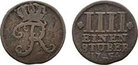 Brandenburg-Preußen Cu 1/4 Stüber 1754 D, Aurich Friedrich II. 1740-1786 VF-