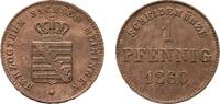 Sachsen-Meiningen Cu Pfennig 1860 Bernhard Erich Freund 1803-1866 Sehr s... 11.55 US$  +  57.74 US$ shipping