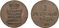 Sachsen-Albertinische Linie Cu Pfennig 1825 S Friedrich August I. 1806-1... 51.96 US$  +  57.74 US$ shipping