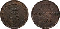 Mecklenburg-Strelitz Cu 3 Pfennig 1859 A Georg 1816-1860 Sehr sch&ouml;n + 17.32 US$  +  57.74 US$ shipping