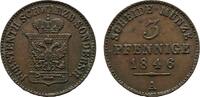 Schwarzburg-Sondershausen Cu 3 Pfennig 1846 A G&uuml;nther Friedrich Karl II.... 28.87 US$  +  57.74 US$ shipping