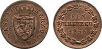 Nassau Cu Kreuzer 1856 Adolph 1839-1866 Fast Stempelglanz 51.96 US$  +  57.74 US$ shipping