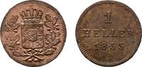 Bayern Cu Heller 1855 Maximilian II. 1848-1864 Kl. Schrötlingsfehler, EF