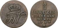 Brandenburg-Preußen Cu 1/2 Kreuzer Friedrich Wilhelm II. 1786-1797 -
