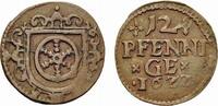Erfurt, Stadt Kipper Cu 12 Pfennig -