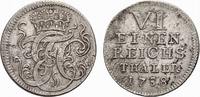 Sachsen-Hildburghausen 1/6 Taler Ernst Friedrich Karl 1745-1780 -
