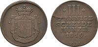Waldeck Cu 3 Pfennig Georg Heinrich 1813-1845 -