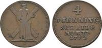 Braunschweig-Calenberg-Hannover Ausbeute Cu 4 Pfennig Georg III. 1760-1820 -