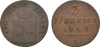 Waldeck Cu 3 Pfennig Georg Heinrich 1813-1845 -