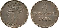 Mecklenburg-Schwerin Cu 3 Pfennig Friedrich Franz II. 1842-1883 -