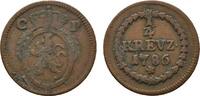 Cu 1/4 Kreuzer 1786 Mannheim Pfalz, Kurlinie Karl Theodor 1743-1799 Sehr schön