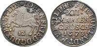 Braunschweig-Calenberg-Hannover Johann Friedrich 1665-1679 12 Mariengroschen 1673 Clausthal Minimal Belag, sehr schön - vorzüglich