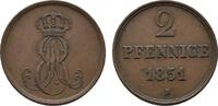 Braunschweig-Calenberg-Hannover Cu 2 Pfennig Ernst August 1837-1851 -