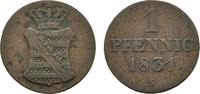Sachsen-Albertinische Linie Cu Pfennig Anton 1827-1836 -