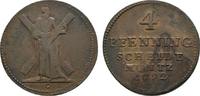 Braunschweig-Calenberg-Hannover Ausbeute Cu 4 Pfennig Georg III. 1760-1820 -