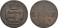 Oldenburg Cu 1/2 Grote Paul Friedrich August 1829-1853 -