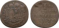 Würzburg, Bistum Cu Leichter Kreuzer Karl Philipp von Greiffenklau-Vollraths 1749-1754 -