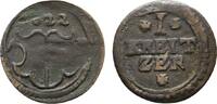 Augsburg, Bistum Kipper Cu Kreuzer Heinrich von Knörringen 1598-1646 -